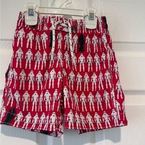 Gap Star Wars 3T Red & White Storm Trooper and Darth Vader Swim Trunks Bottoms